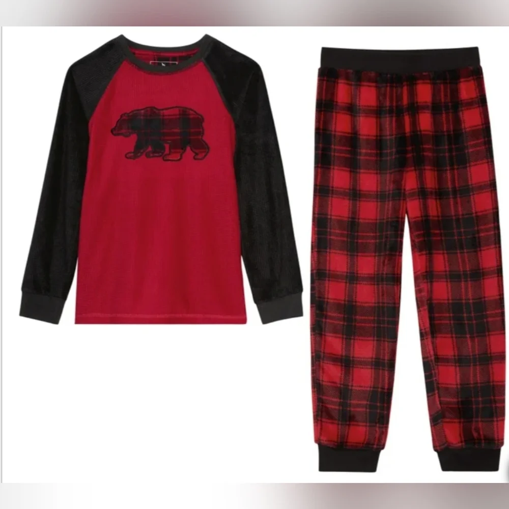 New! Eddie Bauer KIDS Boys Girls  Holiday Family Sleep Pajama Set Size XS 5/6